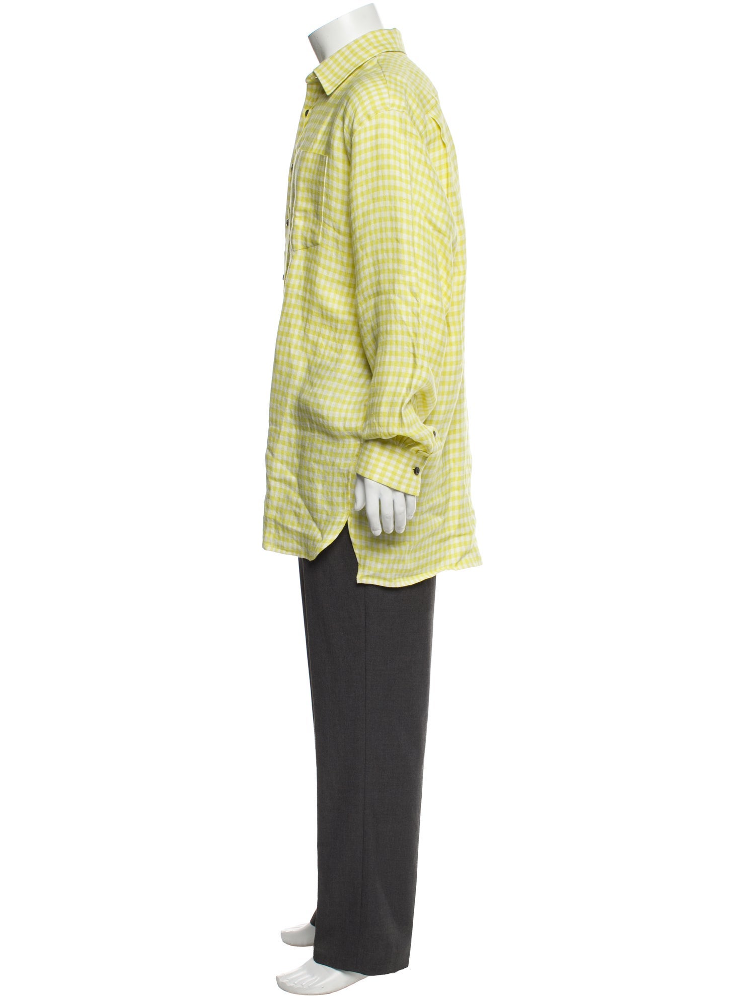 Acne Studios Linen Plaid Print Shirt