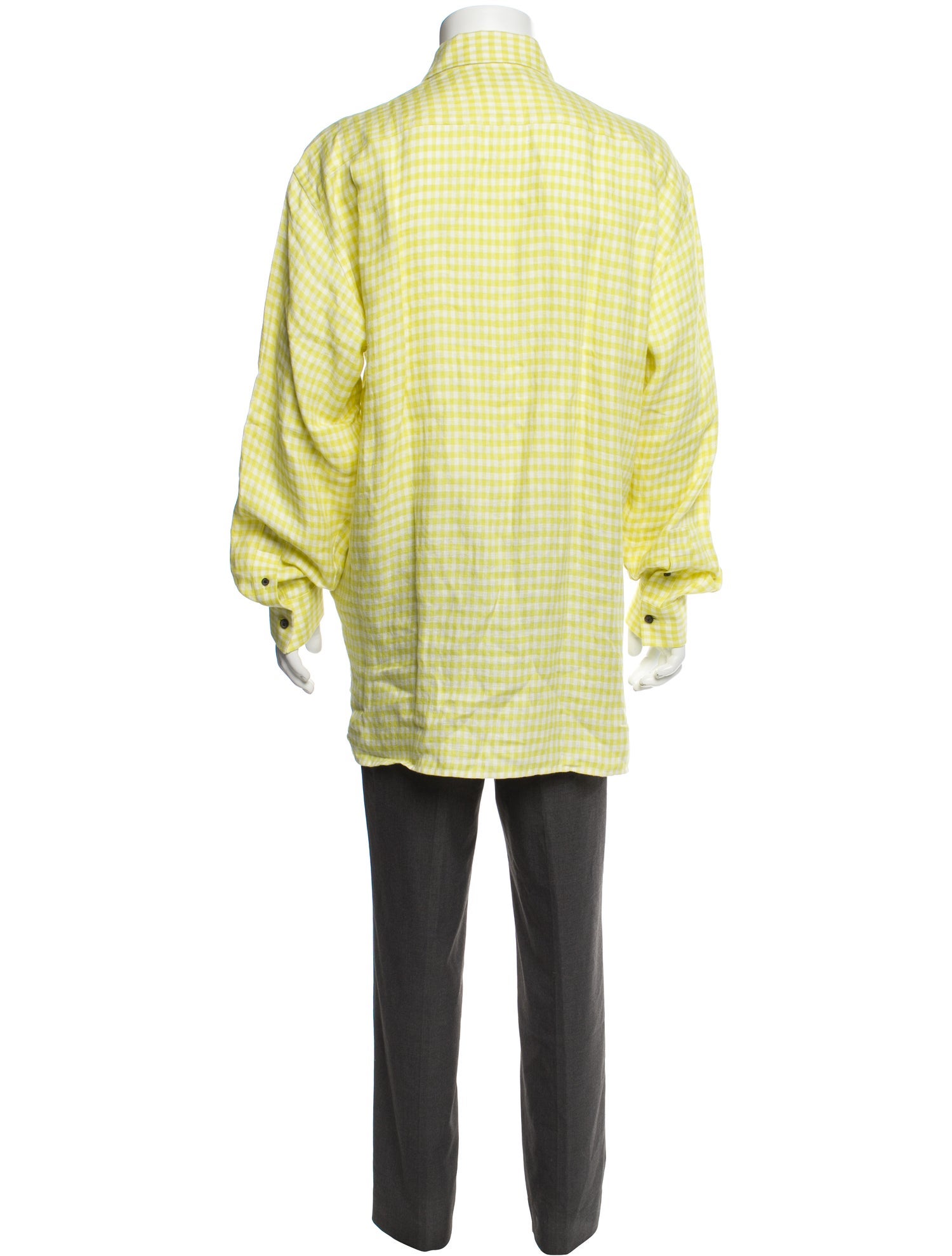 Acne Studios Linen Plaid Print Shirt