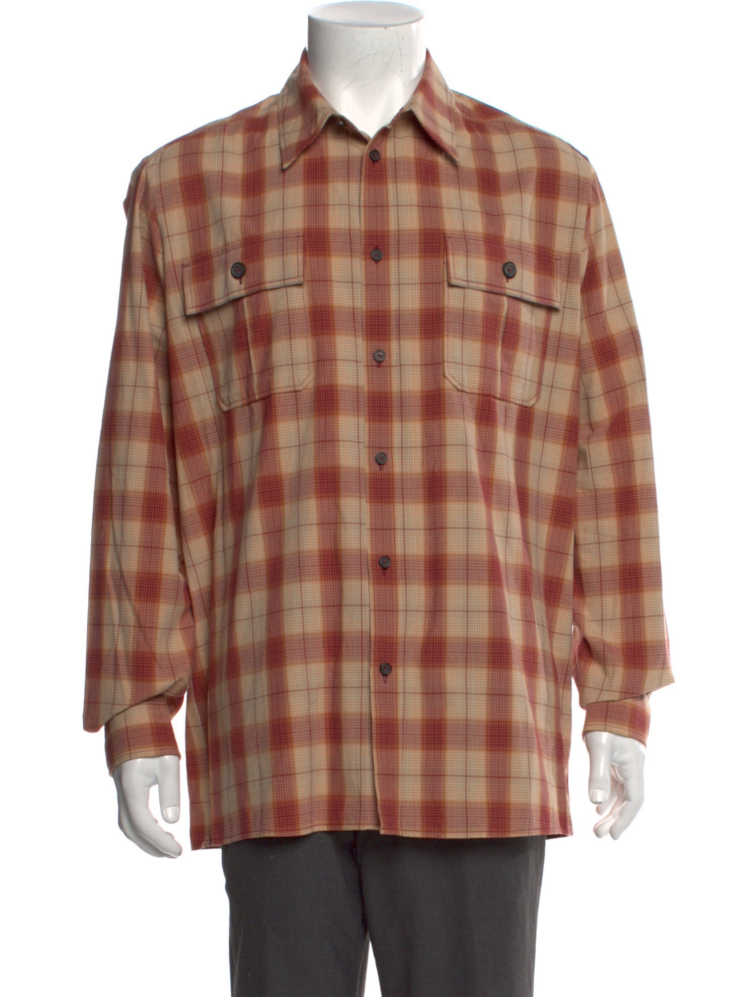 Acne Studios Plaid Print Long Sleeve Shirt
