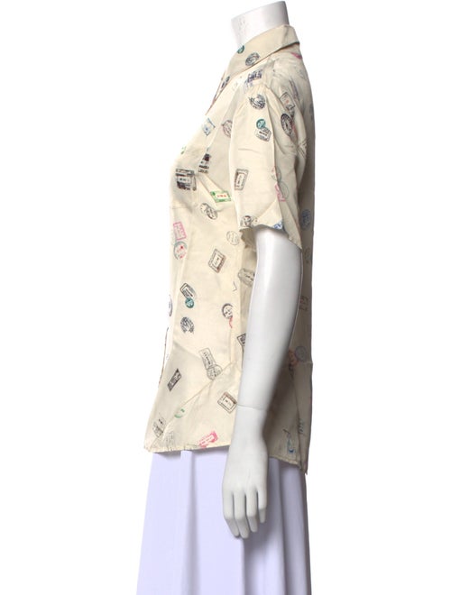 Acne Studios Printed Short Sleeve Button-Up Top