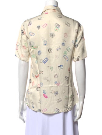 Acne Studios Printed Short Sleeve Button-Up Top
