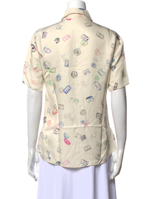 Acne Studios Printed Short Sleeve Button-Up Top