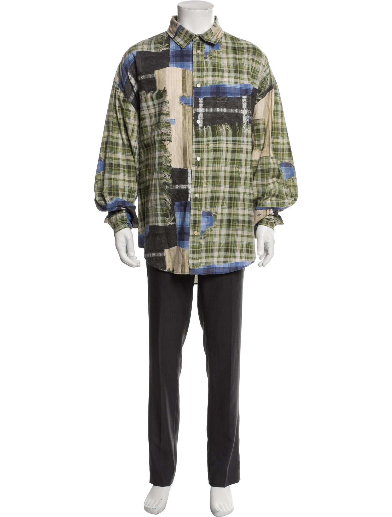 Acne Studios Plaid Print Long Sleeve Shirt