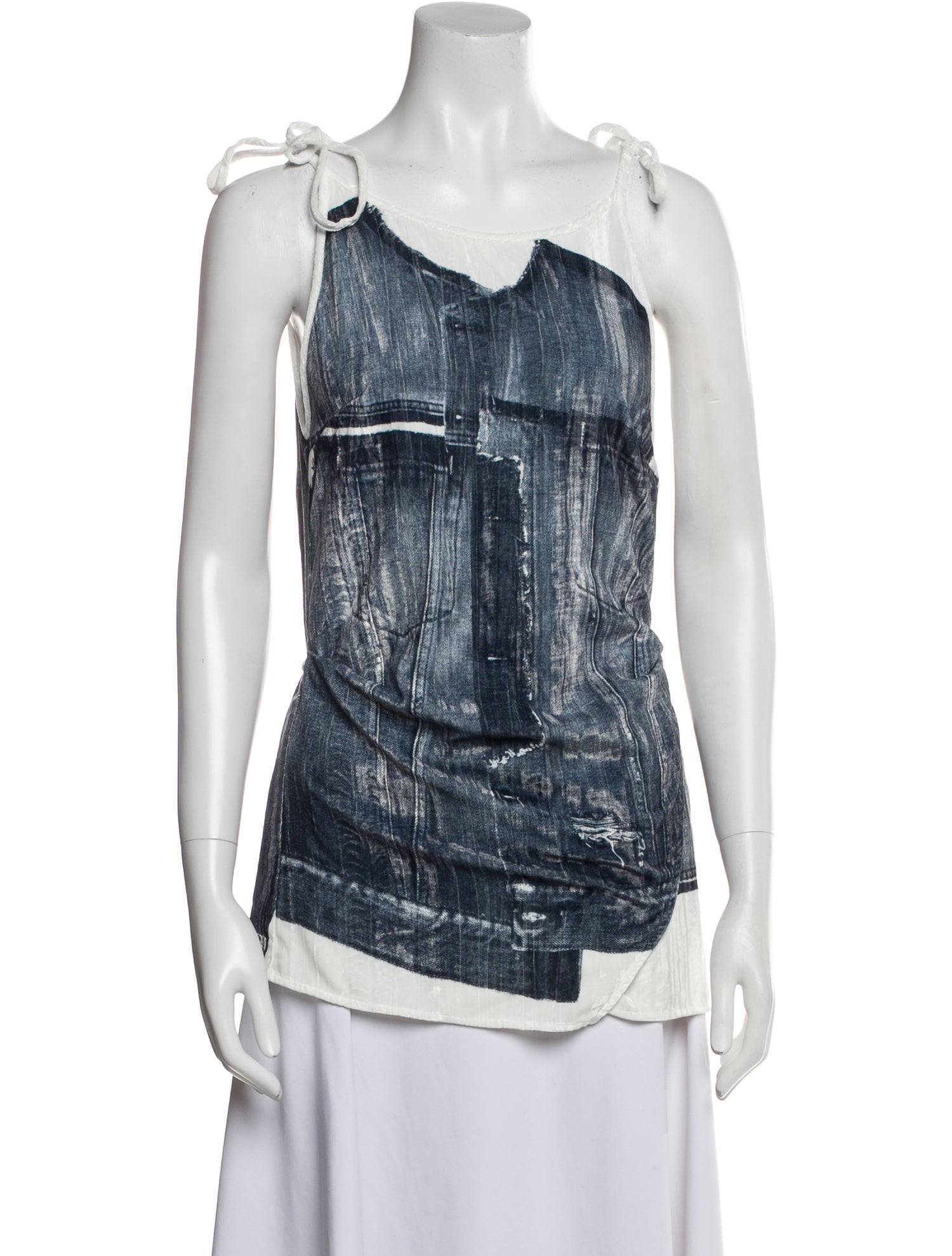 Acne Studios Printed Scoop Neck Top