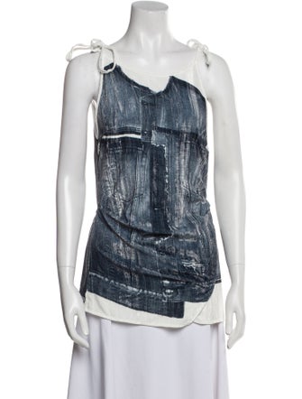 Acne Studios Printed Scoop Neck Top