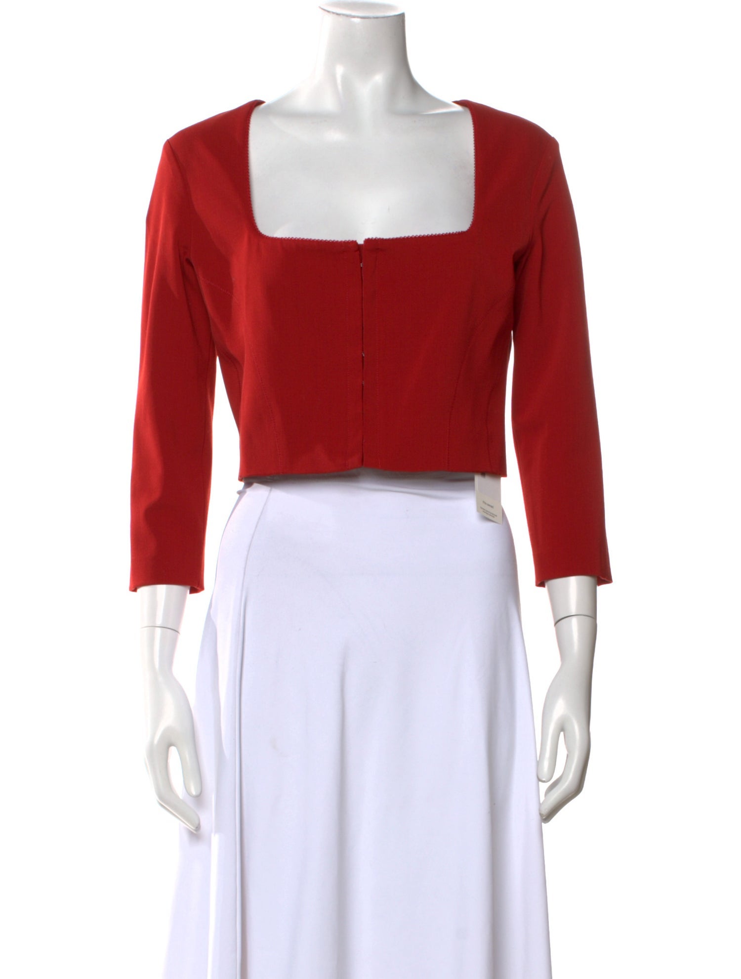 Acne Studios Square Neckline Three-Quarter Sleeve Crop Top w/ Tags