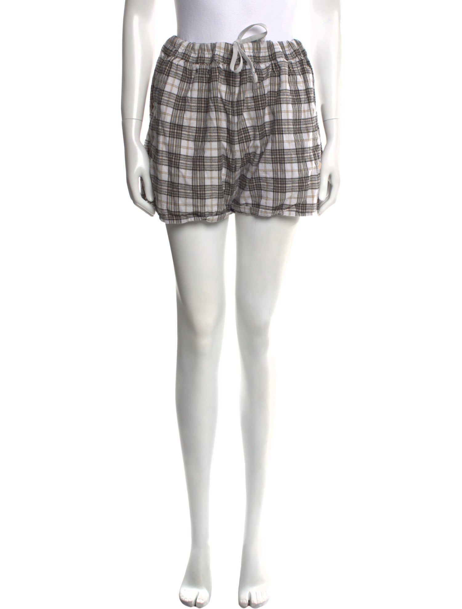 Acne Studios Plaid Print Mini Shorts