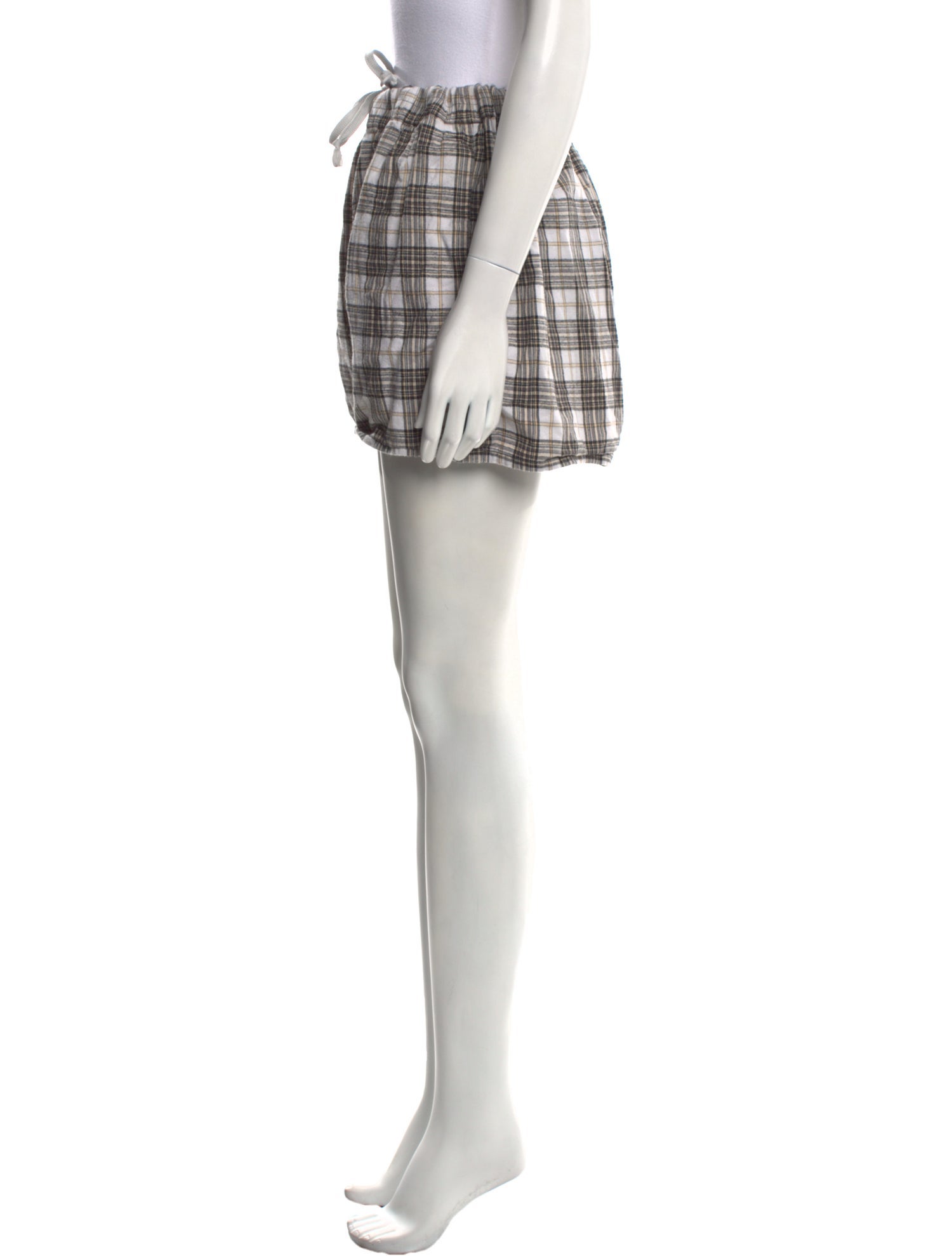 Acne Studios Plaid Print Mini Shorts