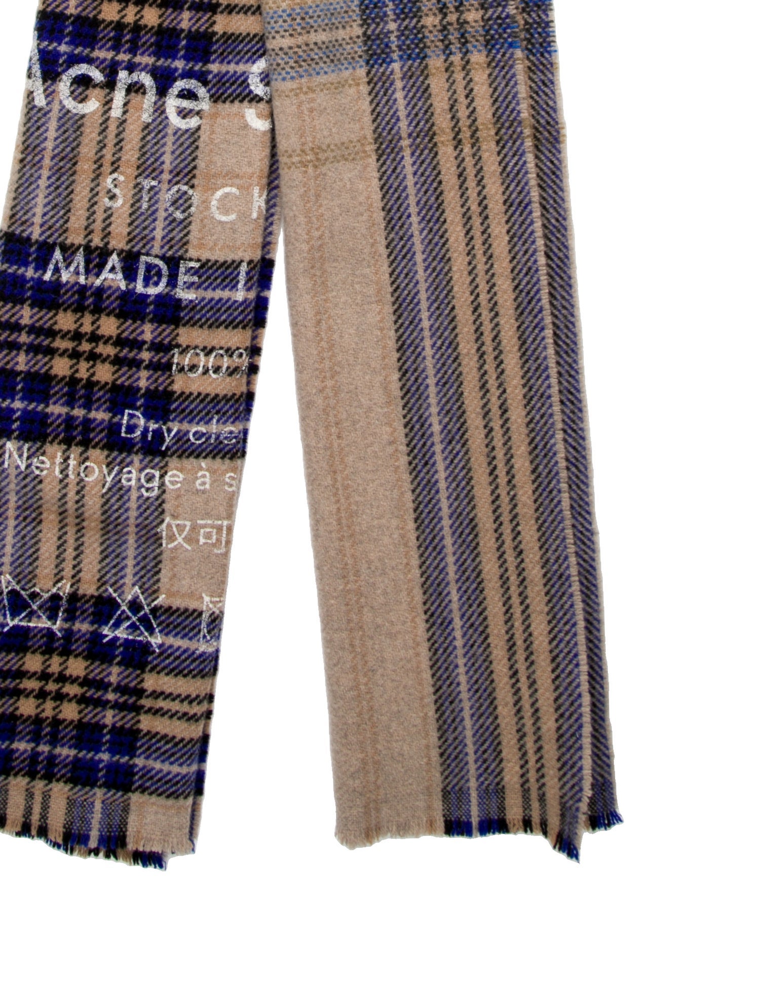 Acne Studios Wool Plaid Print Scarf