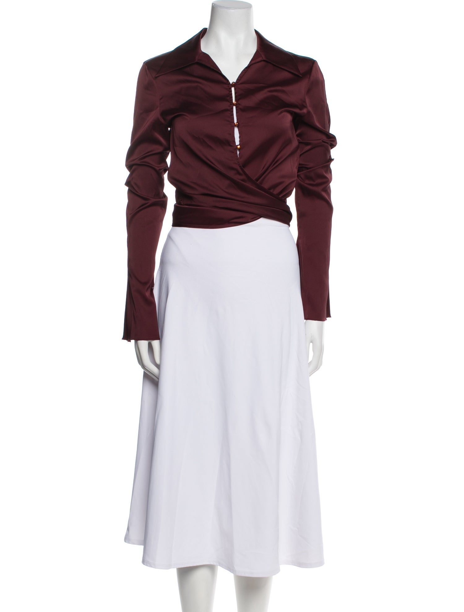 Acne Studios V-Neck Long Sleeve Crop Top