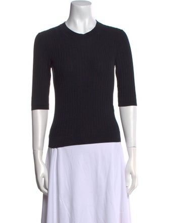 Acne Studios Crew Neck Three-Quarter Sleeve Top