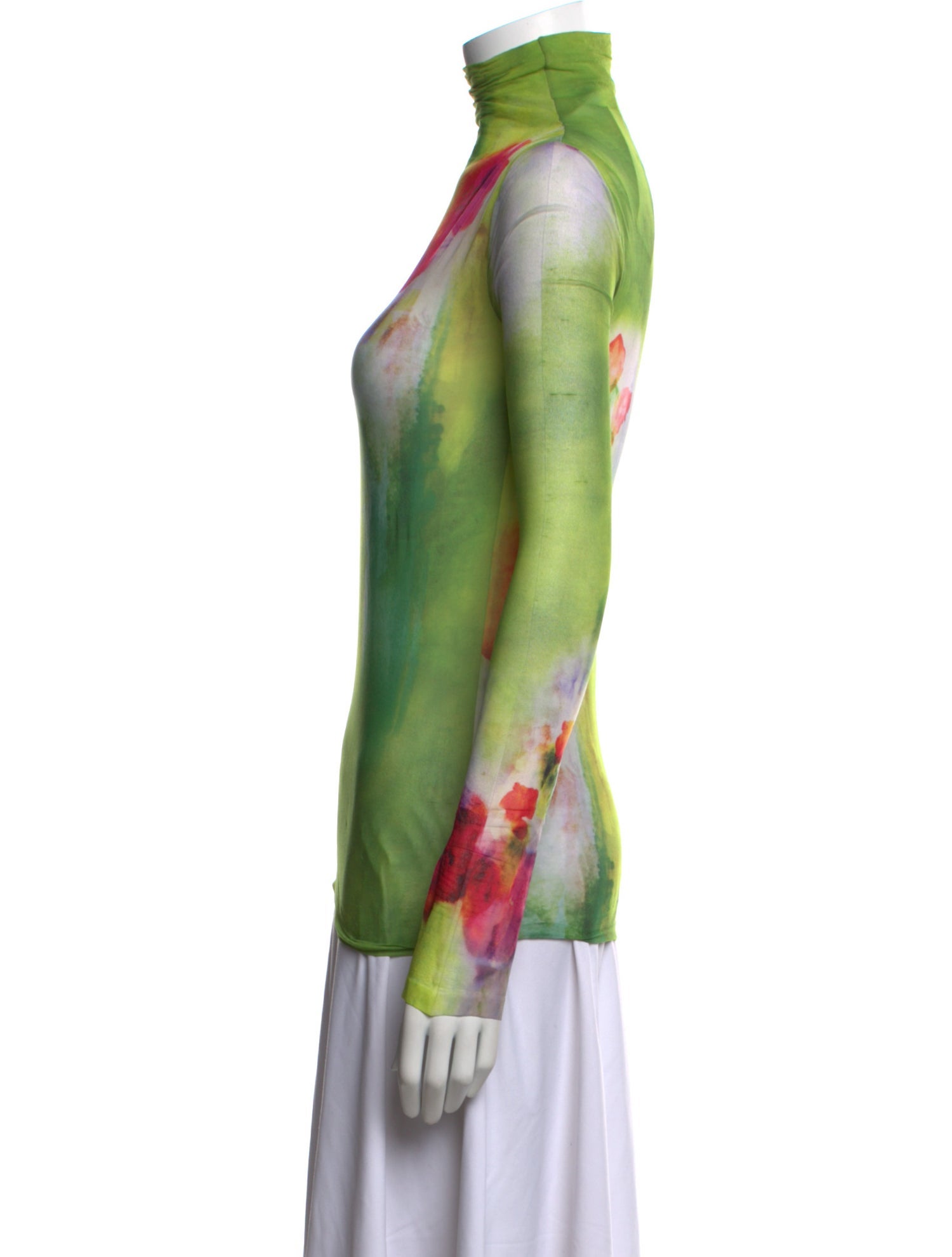 Acne Studios Floral Print Turtleneck Blouse