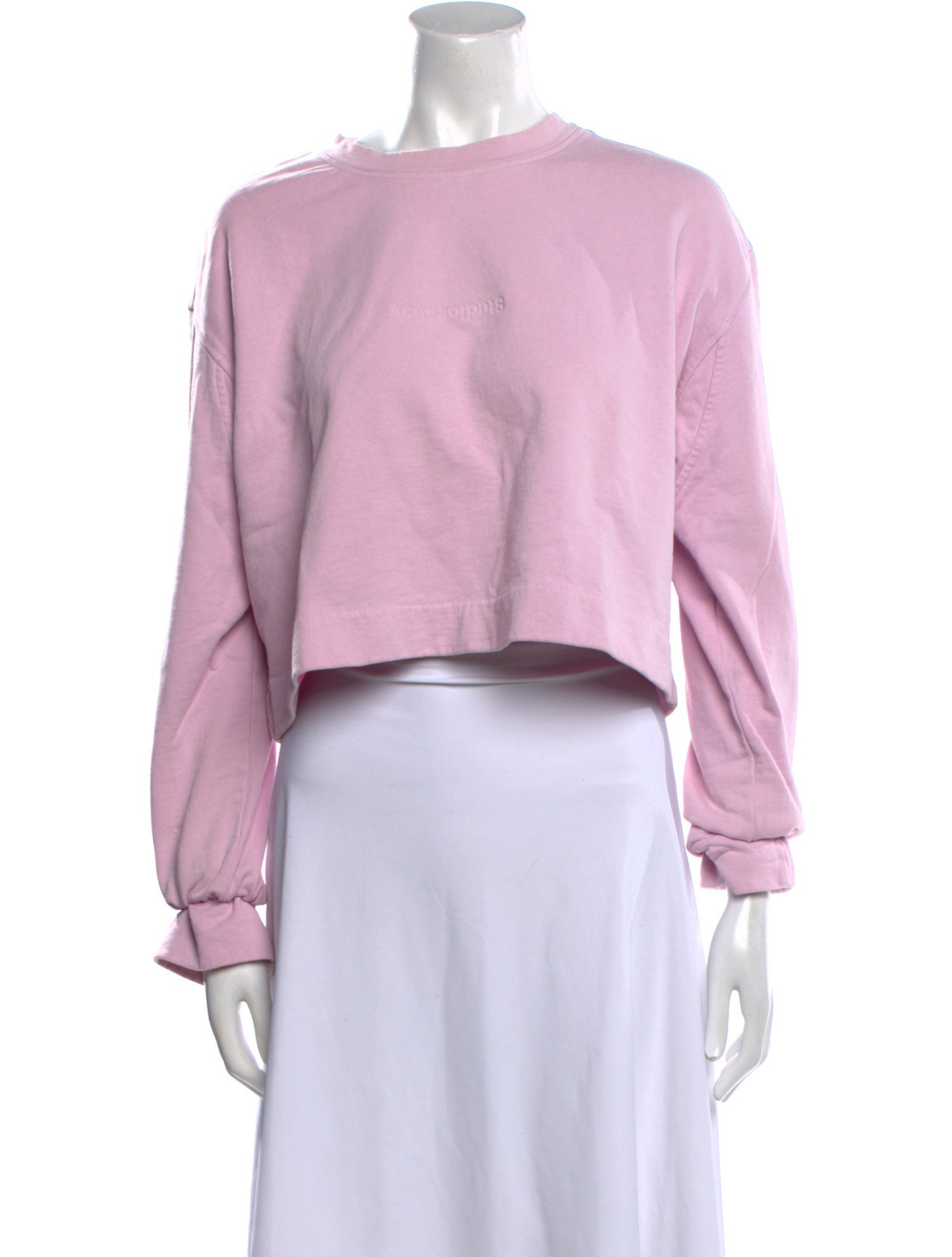 Acne Studios Bateau Neckline Long Sleeve Crop Top