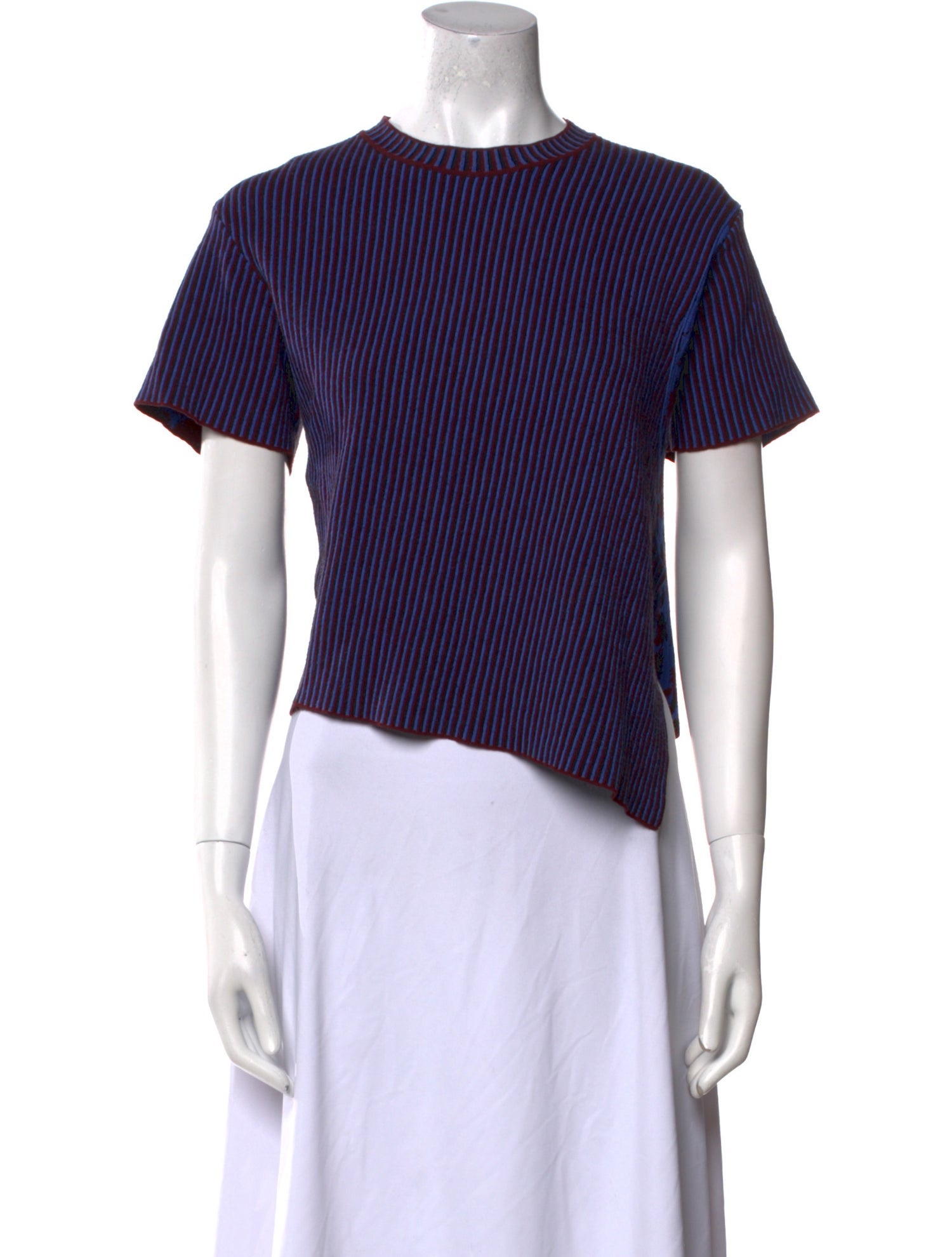 Acne Studios Striped Crew Neck Crop Top