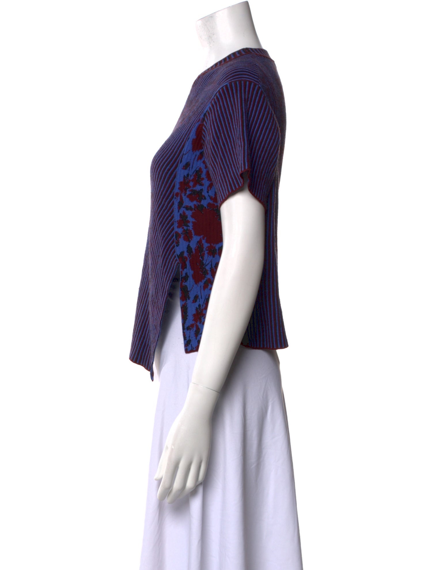 Acne Studios Striped Crew Neck Crop Top