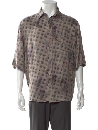 Acne Studios Floral Print Three-Quarter Sleeve Shirt