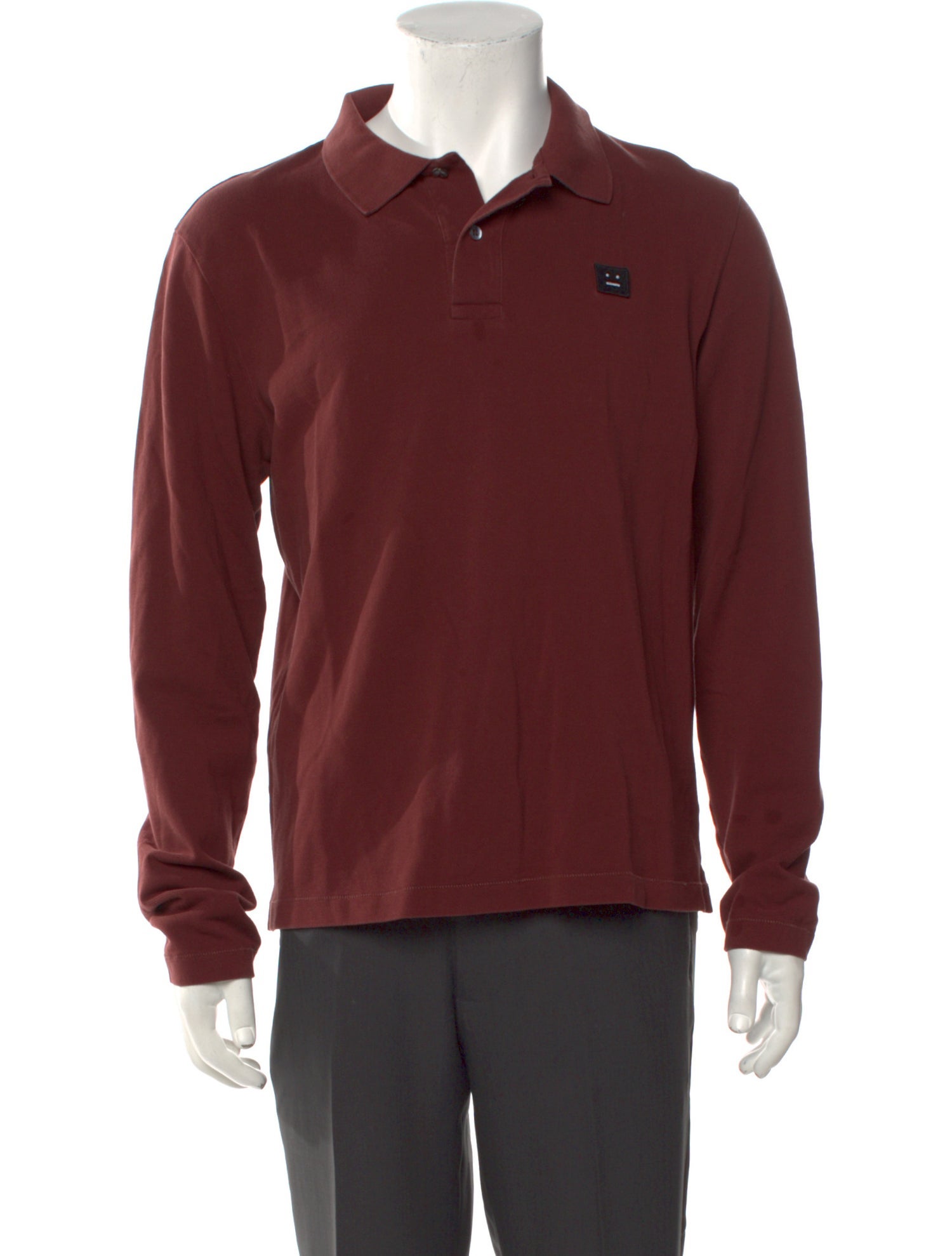 Acne Studios V-Neck Long Sleeve Polo Shirt