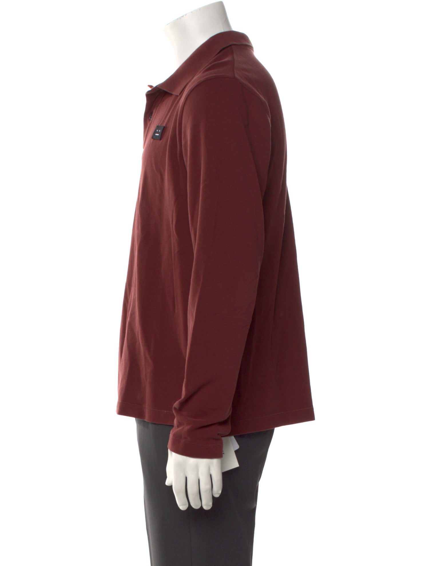 Acne Studios V-Neck Long Sleeve Polo Shirt