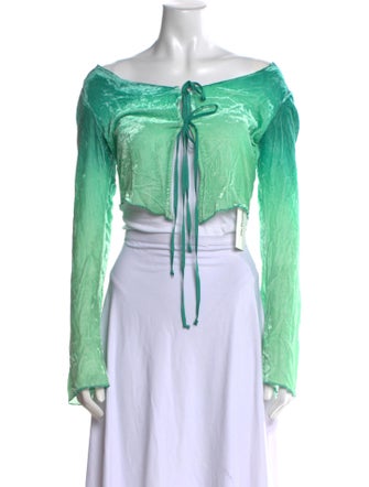 Acne Studios Off-The-Shoulder Long Sleeve Crop Top