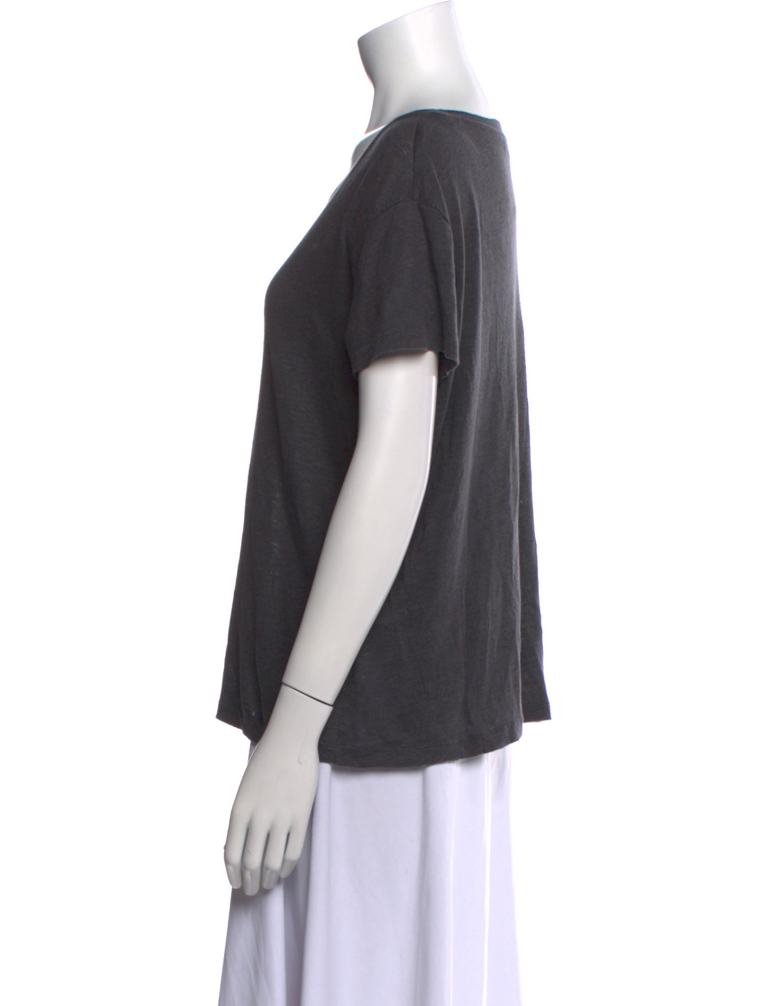 Acne Studios Linen Scoop Neck T-Shirt