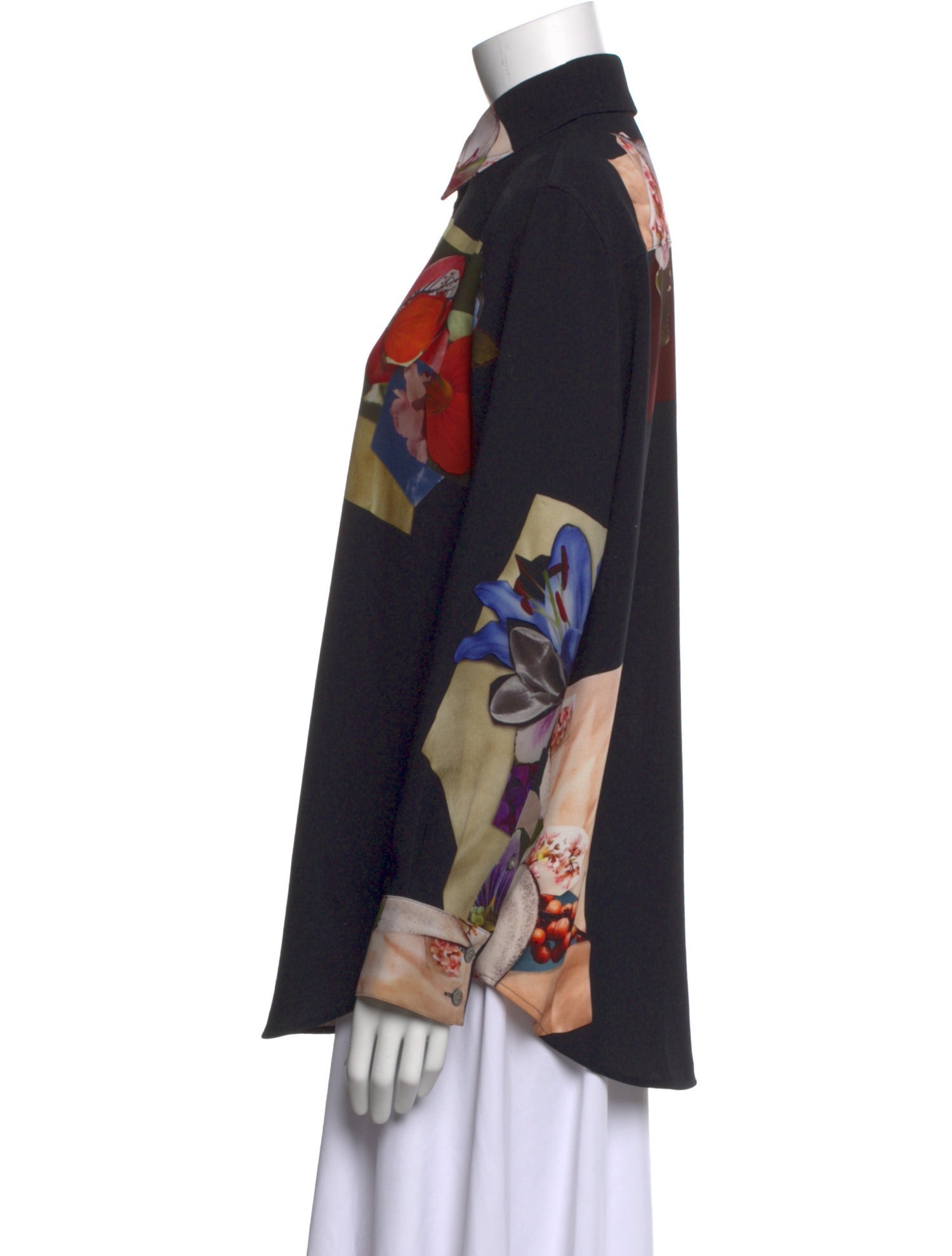 Acne Studios Floral Print Long Sleeve Button-Up Top