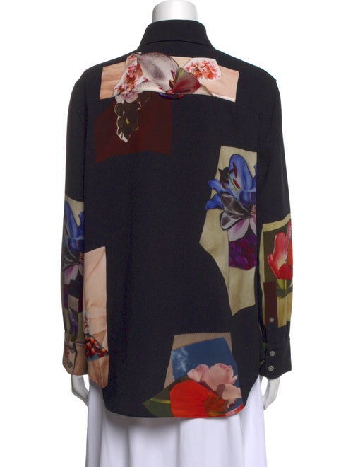 Acne Studios Floral Print Long Sleeve Button-Up Top