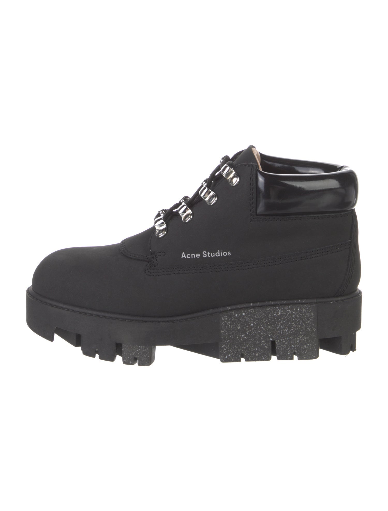 Acne Studios Leather Graphic Print Lace-Up Boots