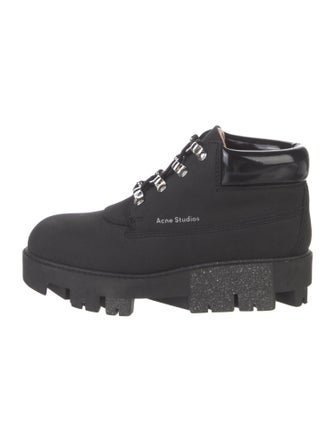 Acne Studios Leather Graphic Print Lace-Up Boots