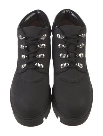 Acne Studios Leather Graphic Print Lace-Up Boots
