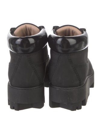 Acne Studios Leather Graphic Print Lace-Up Boots