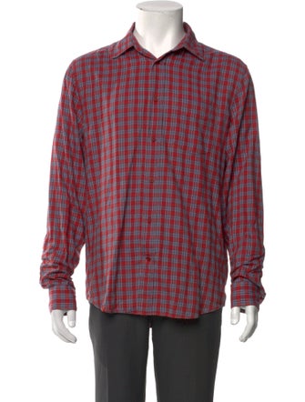 Acne Studios Plaid Print Long Sleeve Shirt