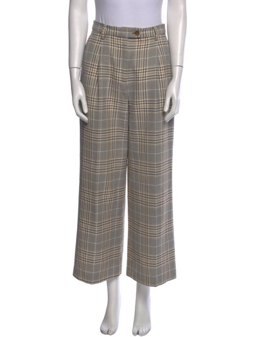 Acne Studios Plaid Print Wide Leg Pants