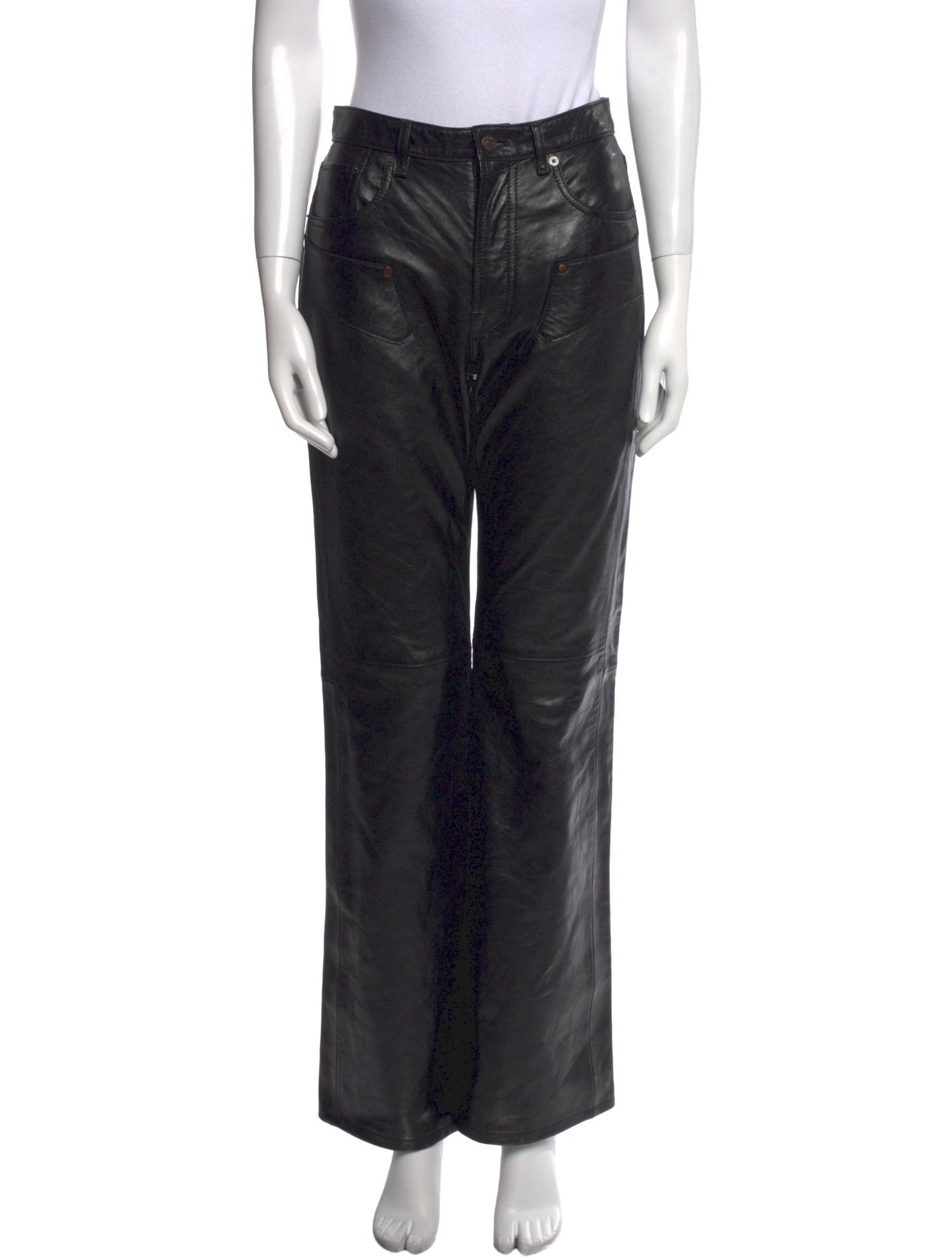 Acne Studios Leather Wide Leg Pants
