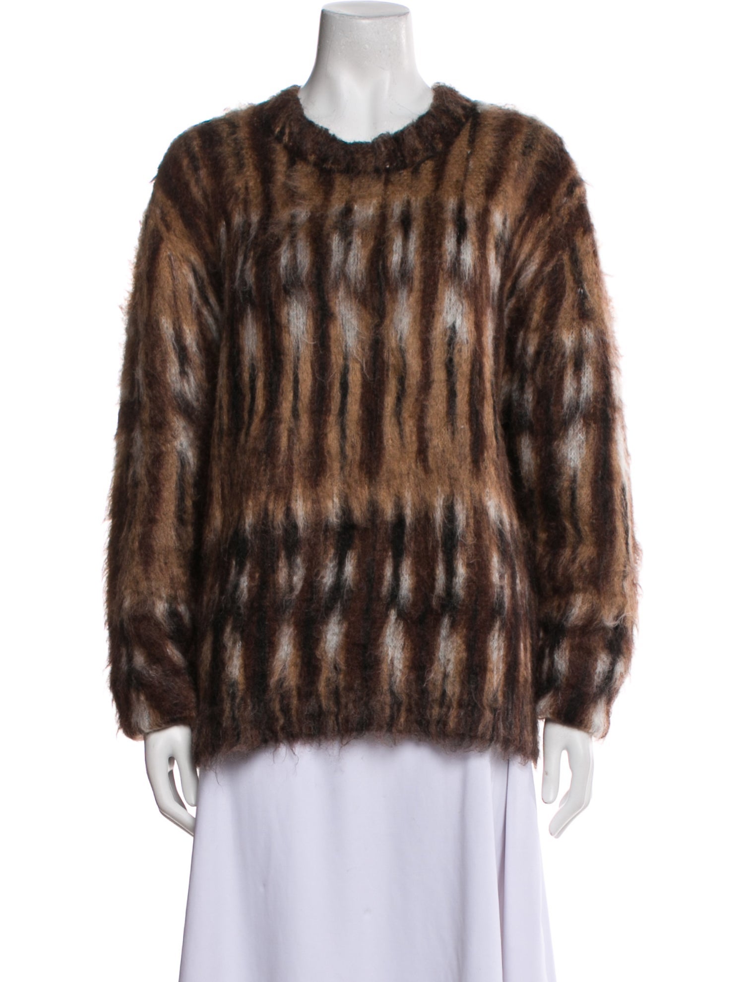Acne Studios Animal Print Scoop Neck Sweater