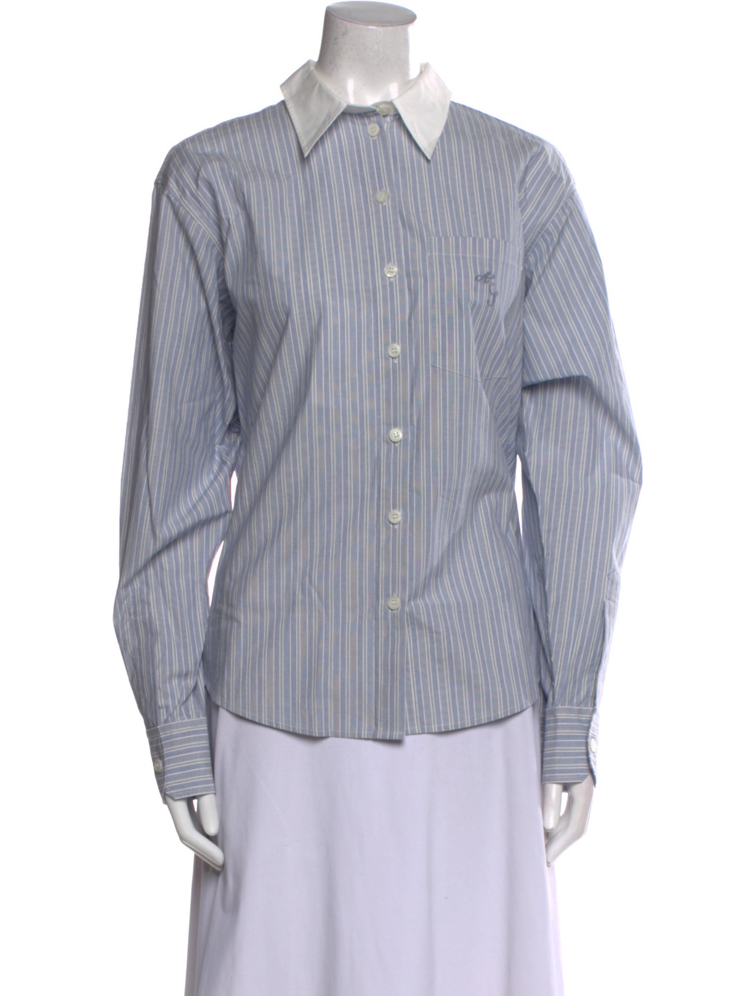 Acne Studios Striped Long Sleeve Button-Up Top w/ Tags