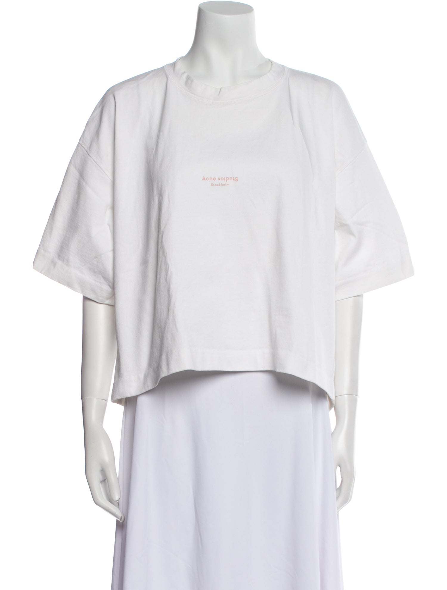 Acne Studios Graphic Print Crew Neck Crop Top