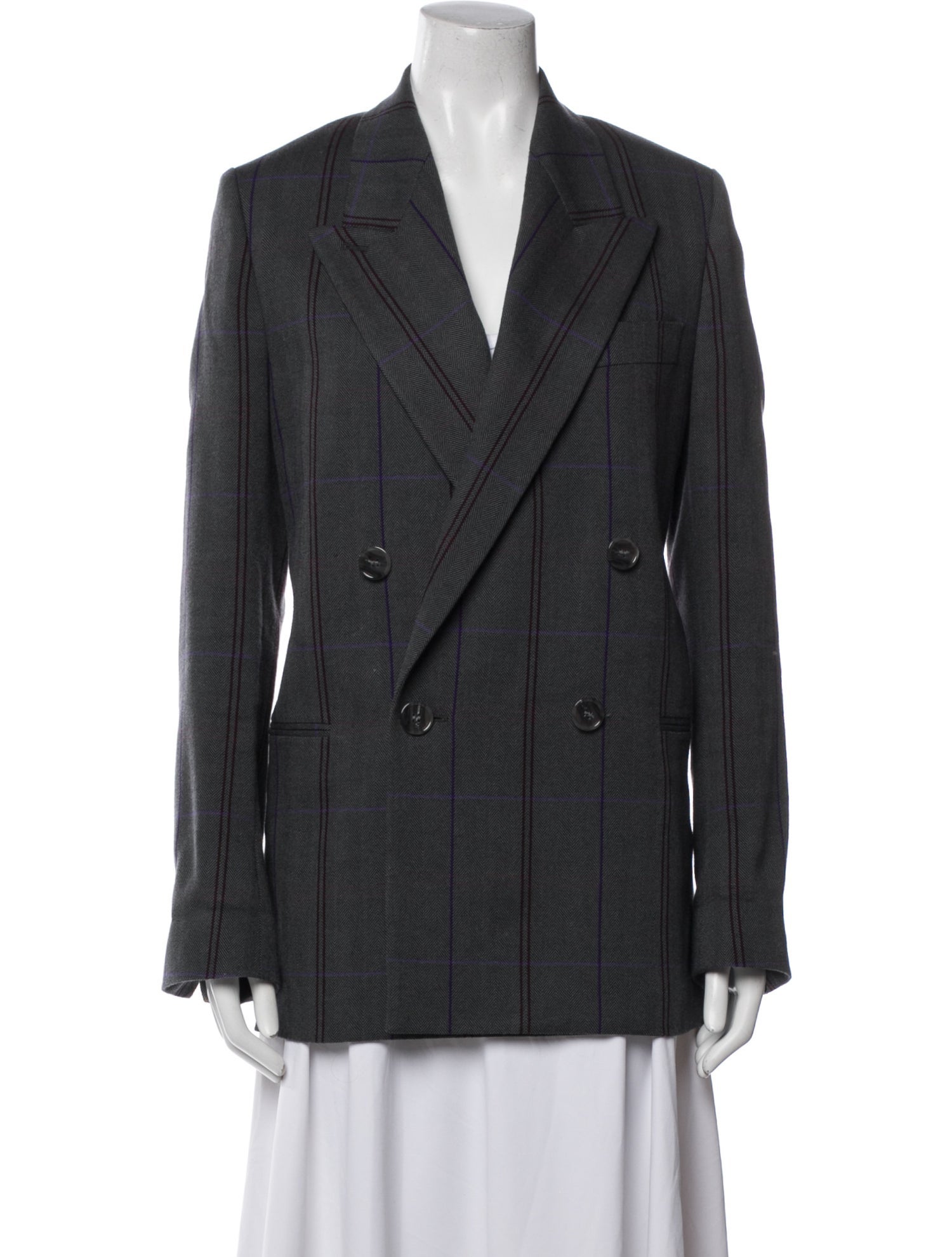 Acne Studios Wool Plaid Print Blazer