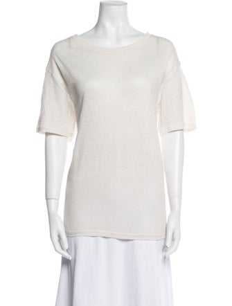 Acne Studios Linen Scoop Neck T-Shirt