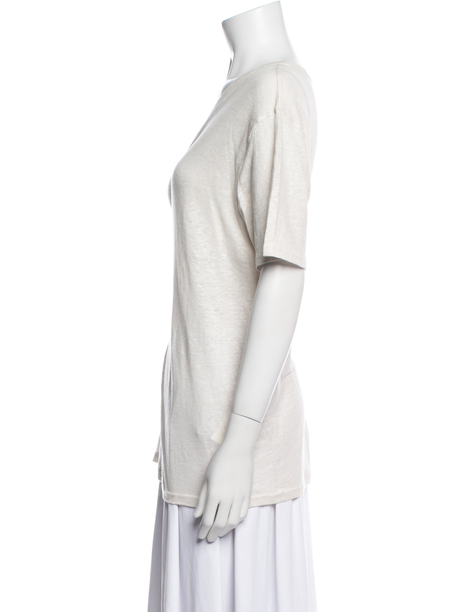 Acne Studios Linen Scoop Neck T-Shirt