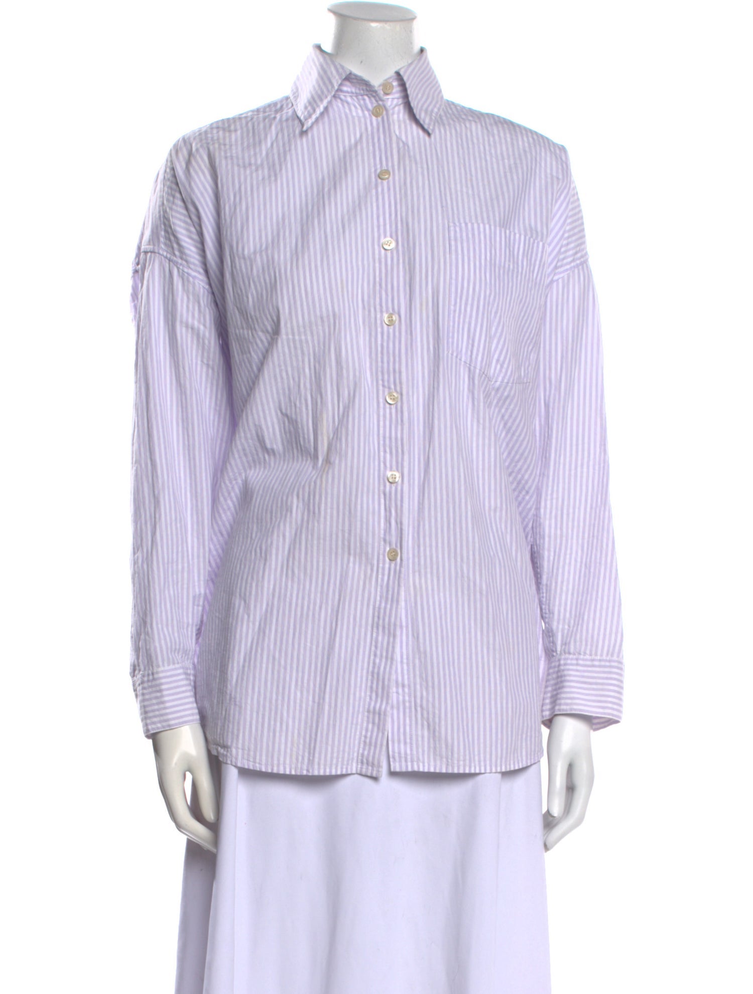 Acne Studios Striped Long Sleeve Button-Up Top