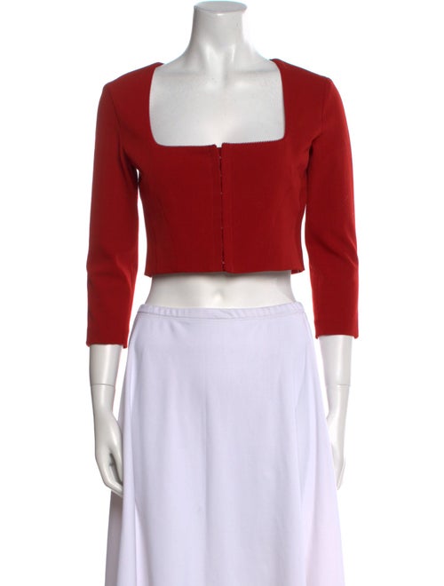 Acne Studios Square Neckline Three-Quarter Sleeve Crop Top