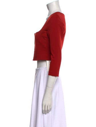 Acne Studios Square Neckline Three-Quarter Sleeve Crop Top