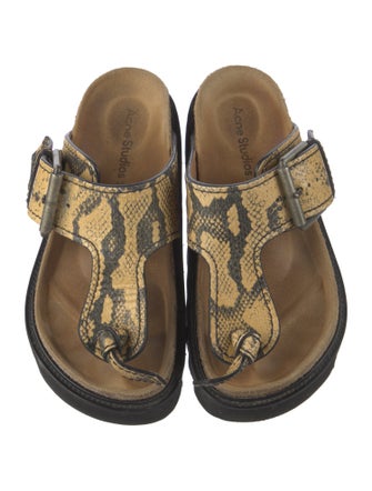 Acne Studios Embossed Leather Animal Print Slides