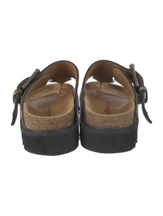 Acne Studios Embossed Leather Animal Print Slides