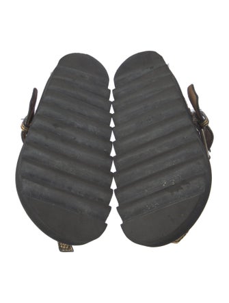 Acne Studios Embossed Leather Animal Print Slides