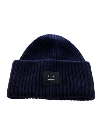 Acne Studios Wool Knit Embroidered Logo Beanie