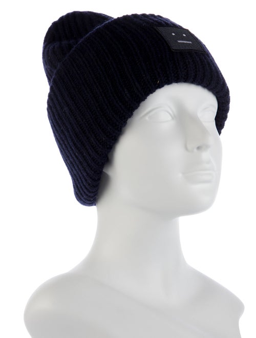 Acne Studios Wool Knit Embroidered Logo Beanie
