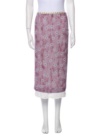 Acne Studios Floral Print Midi Length Skirt