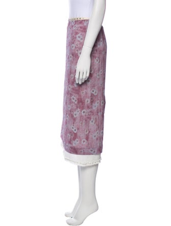 Acne Studios Floral Print Midi Length Skirt
