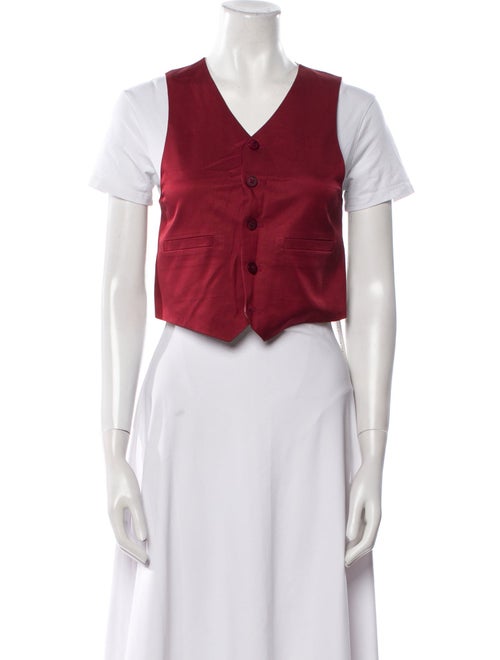 Acne Studios V-Neck Short Sleeve Crop Top